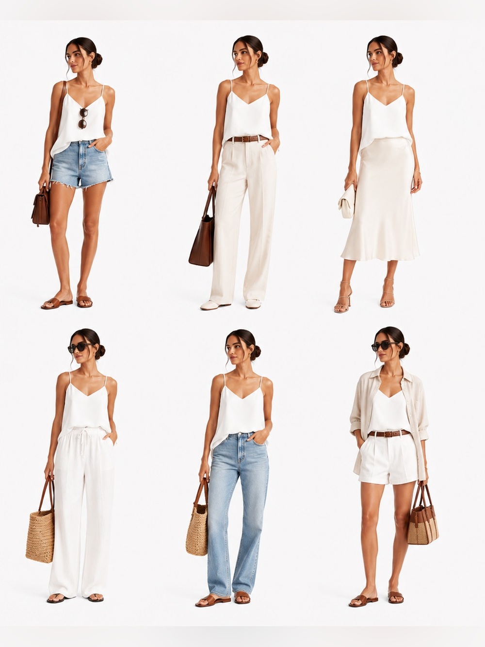 LOFT White V-Neck Spaghetti Strap Tank Top CT - Picture 2 of 9